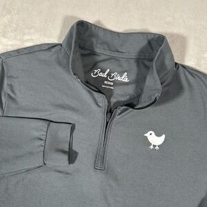 Bad Birdie Slate Quarter Zip Pullover Mens M Gray Performance Golf Stretch Logo